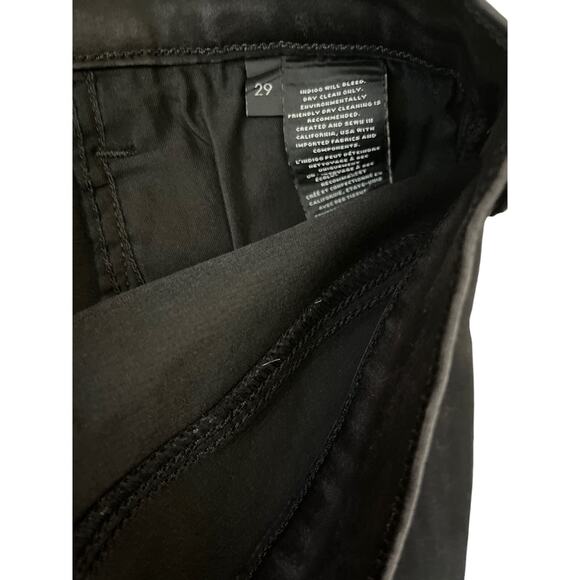 J Brand Coated Black Out Selena Cropped Lace Hem Mid-Rise Bootcut Jeans Size 29 - Picture 12 of 12